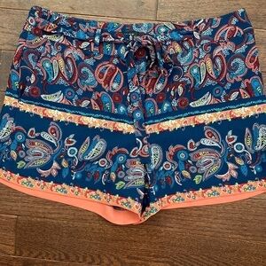 Paisley print loft shorts with tie waist